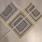 Alina´s Handmade käsin virkattu Poncho valkoinen - harmaa - pikkukuva 3