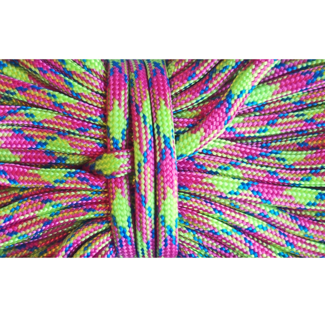 PARACORD naru neonvihreä-aniliini camo, 3 m