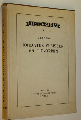 H. Krabbe : Johdatus yleiseen valtio-oppiin