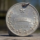 Hopeavärinen Onnen apila. Kaulakoru. Halkaisija - 20 mm. - pikkukuva 1