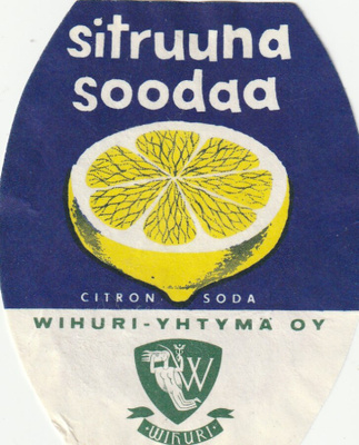 VANHA JUOMAETIKETTI - SITRUUNA SOODAA WIHURI (K11-S89)
