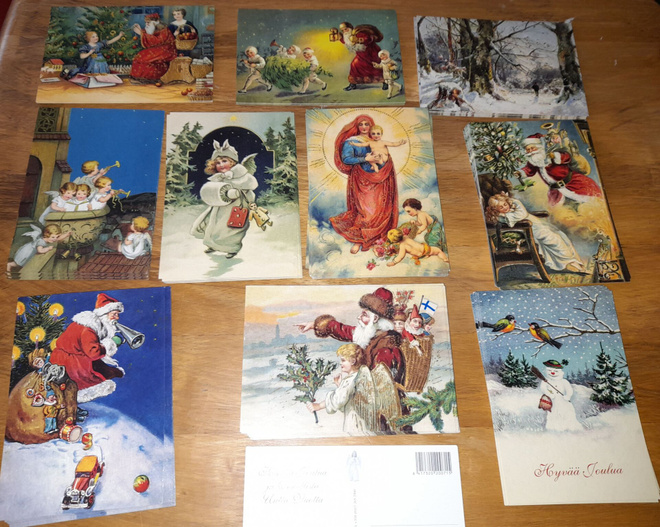 Nostalgia joulukortti : monta erilaista