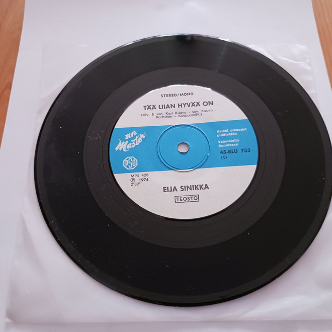 Eija Sinikka – Tää Liian Hyvää On 7" orig 1974 uusi mint