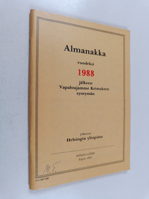 Almanakka vuodeksi 1988 jälkeen Vapahtajamme Kristuksen s...