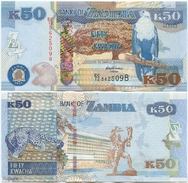 Zambia 50 Kwacha 2012 (2013) uusi sarja