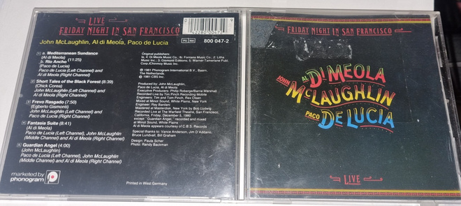 CD Friday Night in San Francisco Dimeola McLaughlin De Lucia