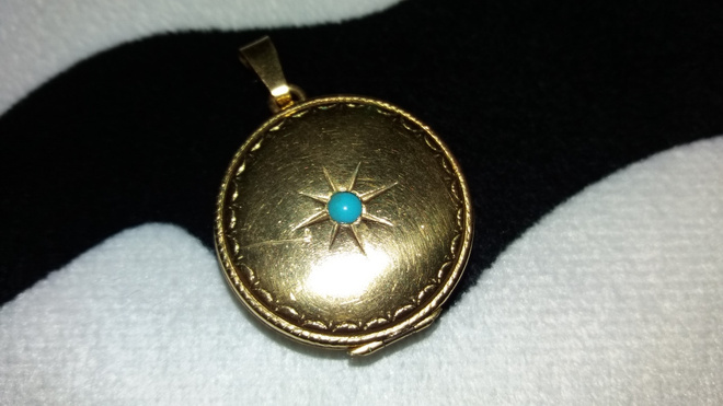 Vintage turkoosi kivi medaljonki riipus