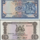 Uganda 5 + 10 Shillings 1966 (P-1 + 2) UNC ALE! - pikkukuva 1