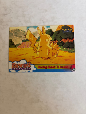 Racing cheek to cheek Pokemon 1999 Topps Movie Pikachu’s Vac