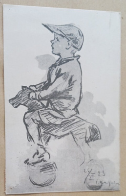 I. Kaijala: Poika ja polkuhevonen, p. 1925 + nroleima