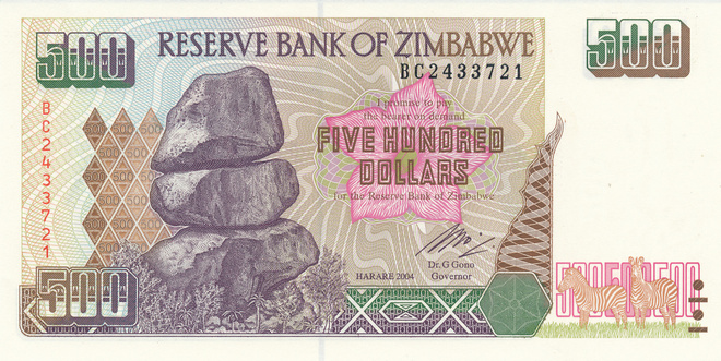 Zimbabwe 500 Dollars 2009 P11 #727