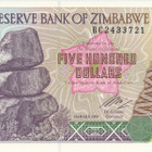 Zimbabwe 500 Dollars 2009 P11 #727 - pikkukuva 1