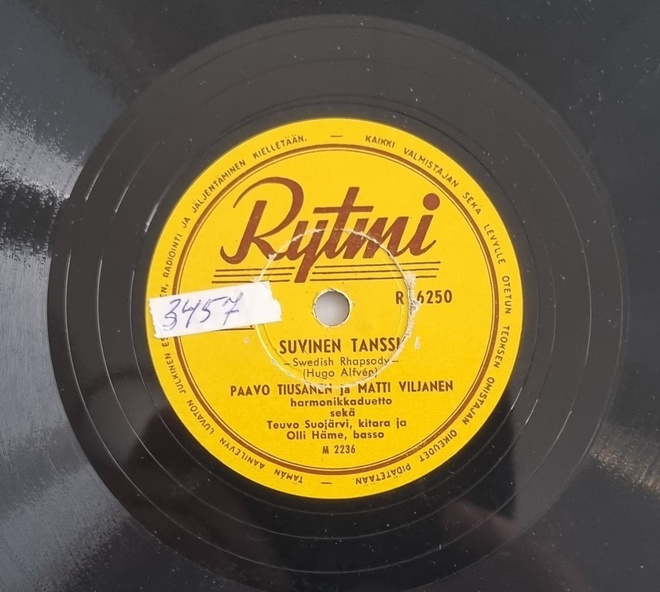 Savikiekko 1955 Paavo Tiusanen Matti Viljanen Rytmi R 6250