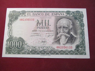 1000 pesetas 1971 Espanja-Spain