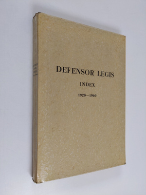 Marjatta (toim.) Seppälä : Defensor legis index 1920-1960