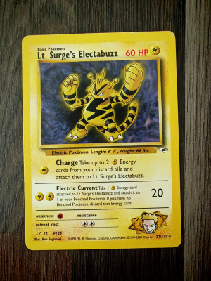 Pokemon kortti Lt Surge's Electabuzz Gym Heroes rare