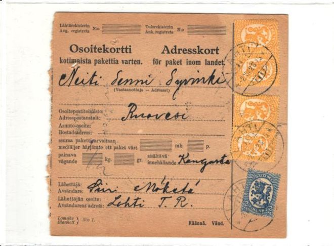 OSOITEKORTTI LAHTI 75P KELTAINEN