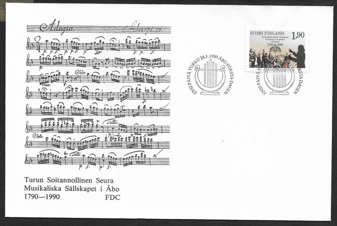 Orkesteritoiminta Suomessa 1990 FDC (LAPE 1099)