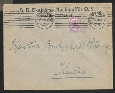 Postilähetys - Saarinen 0,40mk (LAPE 72A) Helsinki 25.9.1919
