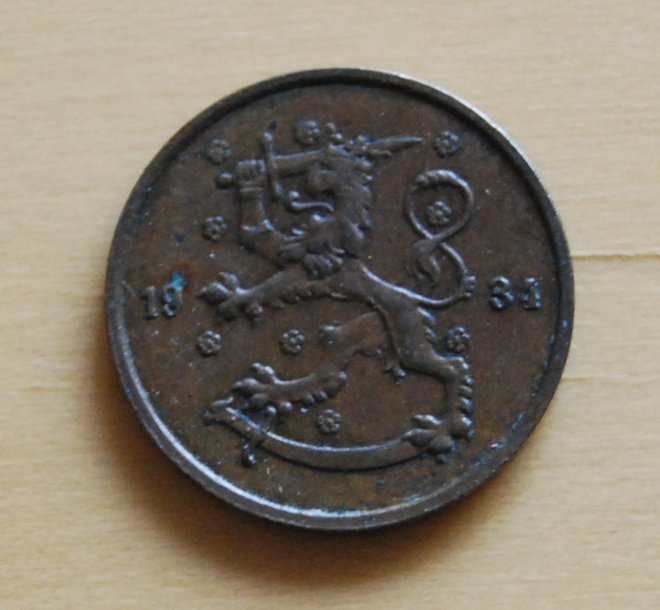 Suomi 5 penniä 1934 Tasavalta