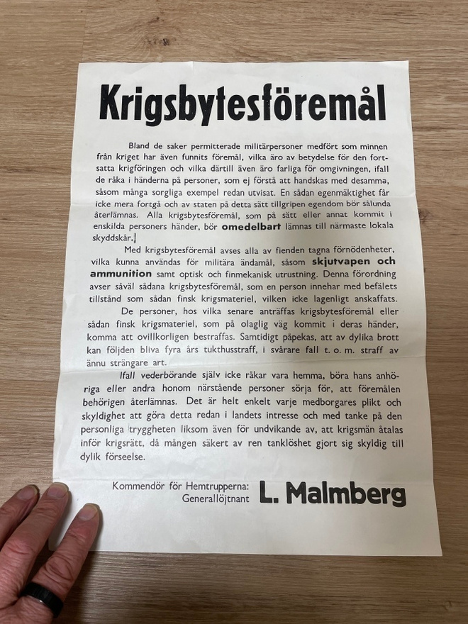 Harvinainen suojeluskunnan juliste