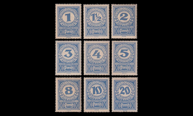 Itävalta P_84-92y ** Porto 20 Kr harm.pap (1920)