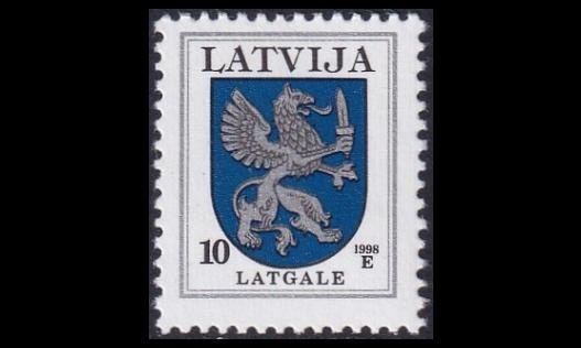 Latvia 374A_IV ** Käyttösarja vaakuna 10 S -98 (1994)