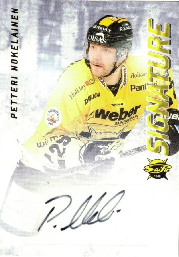 2015-16 Cardset PETTERI NOKELAINEN SaiPa Signature nimmari