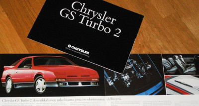 1990 Chrysler GS Turbo 2 esite - suom - KUIN UUSI
