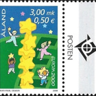Ål 2000 Eurooppa-merkki 3,00 mk välilöpari logo ** LaPe 175 - pikkukuva 1