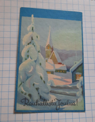 Gundel Lindeberg-Knupfer? 11x7cm talvimaisema, merkki on