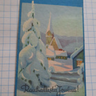 Gundel Lindeberg-Knupfer? 11x7cm talvimaisema, merkki on - pikkukuva 1