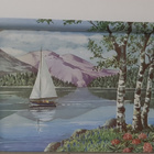 Retro tarjotin metallia Mountain Lake - pikkukuva 1