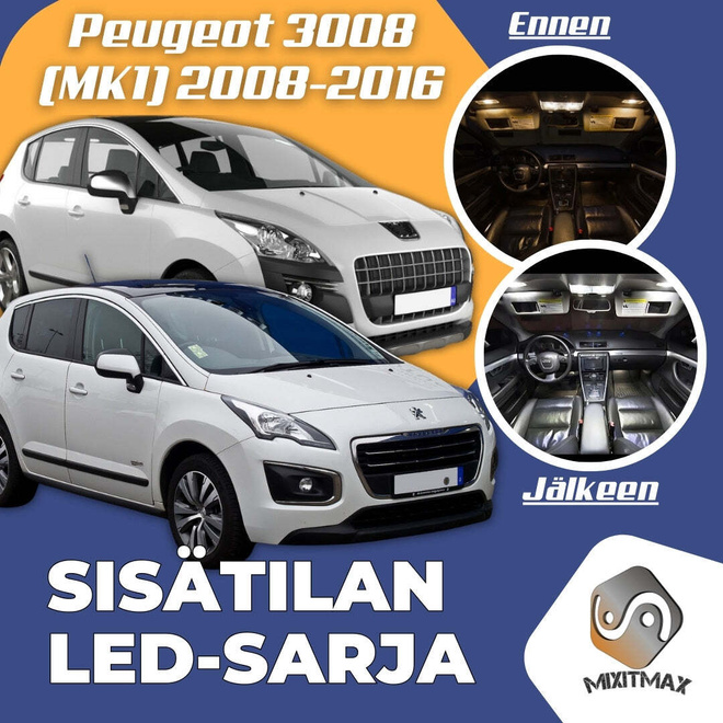 Peugeot 3008 (MK1) Sisätilan LED-sarja 16-osainen