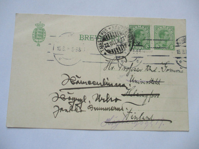 1913 Tanska ehiö os prof Gummerus höyryl Urho Hämeenlinna