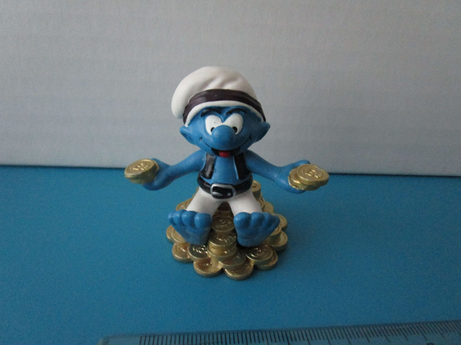 Vintage Smurffi figuuri, Aarteenmetsästäjä