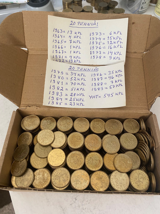 20 penniä 1963-1989 545kpl
