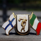 Suomi - Italia Liput. SUL. Ehjät emalit. Halkaisija - 26 mm. - pikkukuva 5