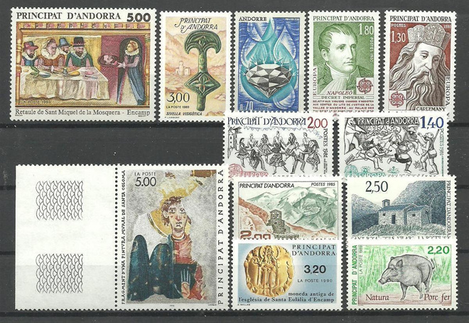 ANDORRA (Ra) levyllinen postituoreita merkkejä **