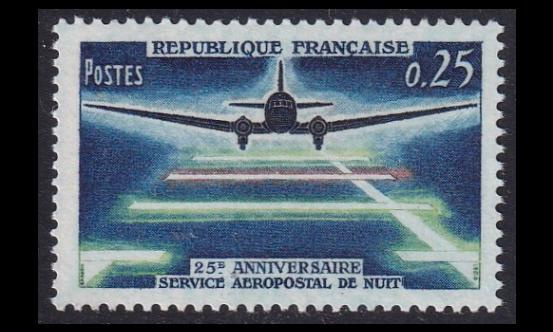 Ranska 1471 ** Yölentoposti 25v (1964)