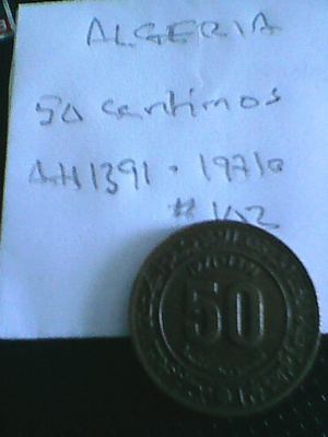 Algeria 50 centimois AH1391-1971a, km#102