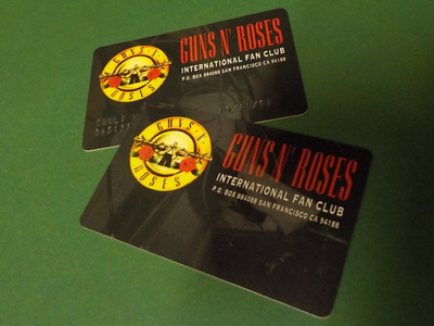 2x GUNS N ROSES FANCLUB KORTIT VUODELTA 1996