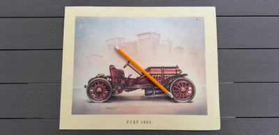 Fiat 1904 Iso 37,5x30 cm Hieno Keräilykuva (60-luku)
