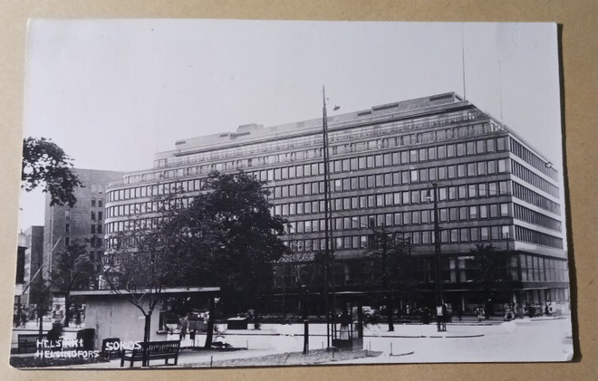 Helsinki, Sokos,kulman lippakioski, puhelinkioski p. 1952