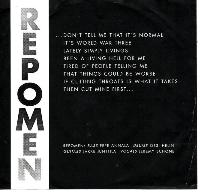 REPOMEN: Fear And Loathing / Cold Turkey  7"kk