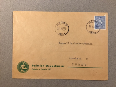 Firmakuori,  Paimion Osuuskassa 1957