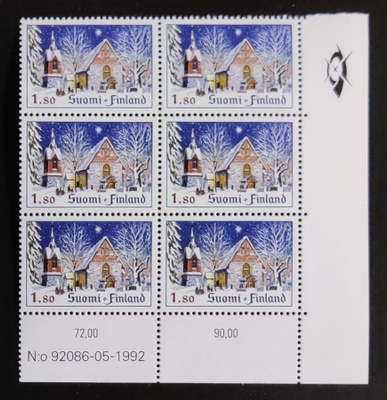 1992 Joulu 1,80 mk numerokuusilo **