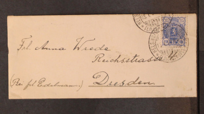 # 23593 # Kirje Helsinki > Dresden - 1899