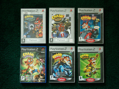 Crash Bandicoot PS2 pelipaketti 6 kpl pelejä