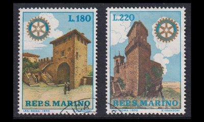 San Marino 957-8 o Rotary International (1970)